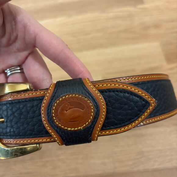 Dooney & Bourke Blue Pebbled Leather Belt Brass Buckle Small 90005 USA Made main image 3